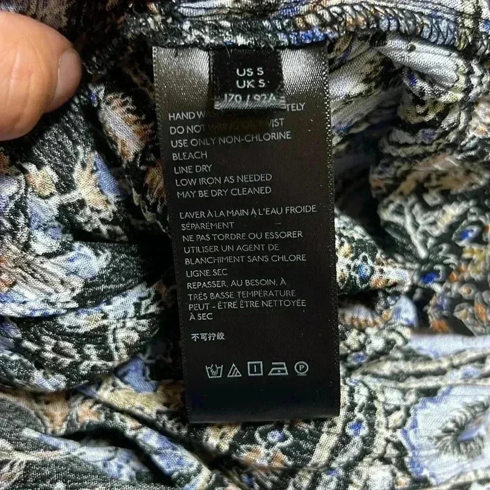 Free People Moonlight Dance Tunic Top Size Small Black Blue OVERSIZED Size S - Picture 6 of 7